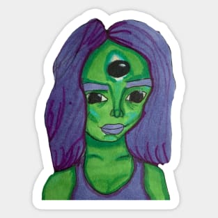 Alien woman Sticker